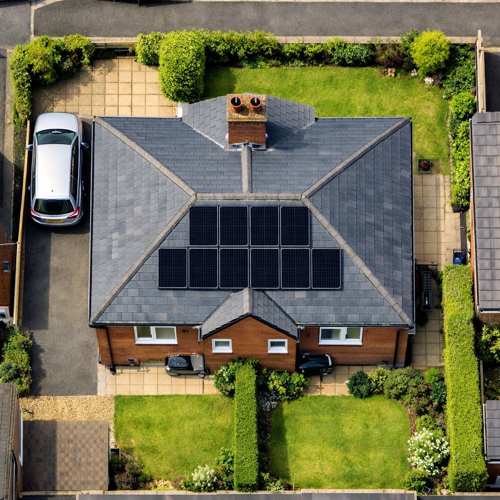 Same roof with AI-placed solar panels